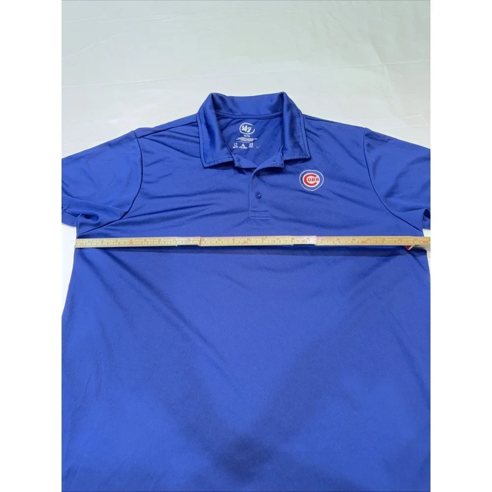 Chicago Cubs MLB '47 Mens Sz XL Royal Blue Performance Short Sleeve Polo